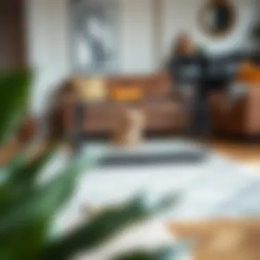 Stylish crate mat in a modern living room setting.