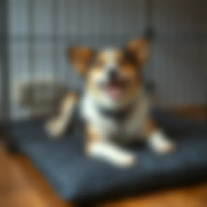 Pet enjoying the comfort of a well-chosen crate mat.