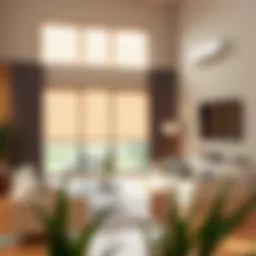 Luxurious living room featuring Alexa roller blinds