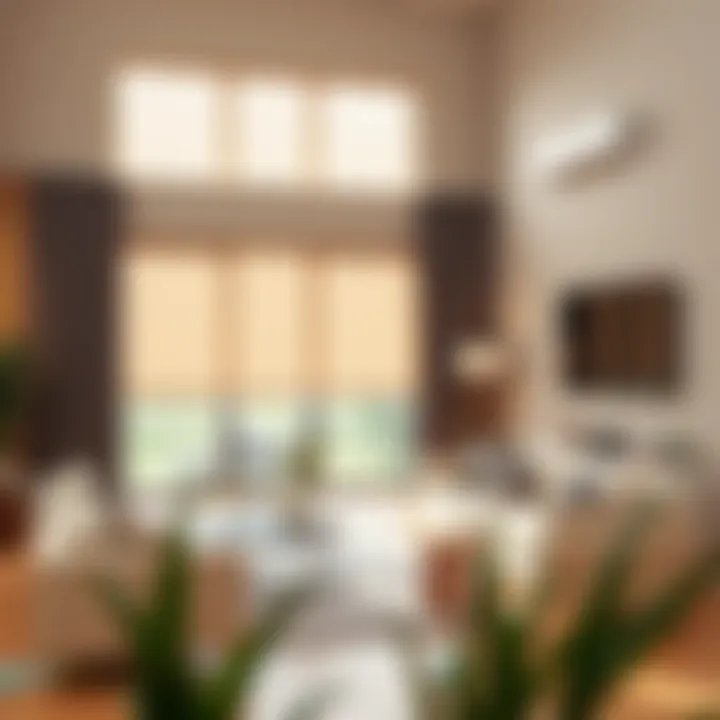 Luxurious Living Room with Alexa Roller Blinds Luxurious living room featuring Alexa roller blinds