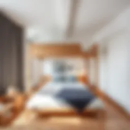 Sleek modern loft bed in a minimalist bedroom