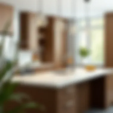 A stylish kitchen featuring Formica countertops in a modern setting