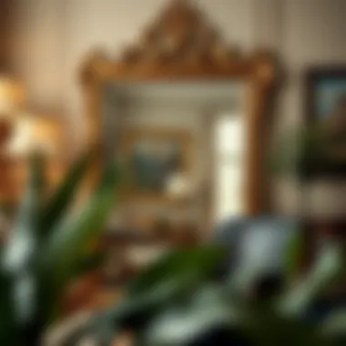 Antique Gold Mirror Enhancing Contemporary Decor Antique gold floor mirror complementing contemporary decor