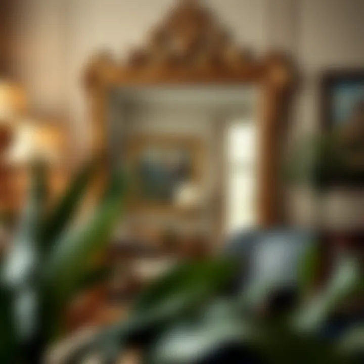 Antique Gold Mirror Enhancing Contemporary Decor Antique gold floor mirror complementing contemporary decor