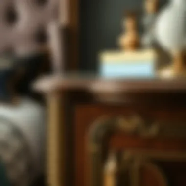 Intricate Detailing of Armoire Nightstand Close-up of stylish armoire nightstand with intricate detailing