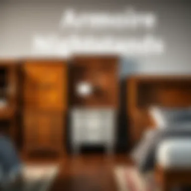 Comparative Styles of Armoire Nightstands Different styles of armoire nightstands displayed together