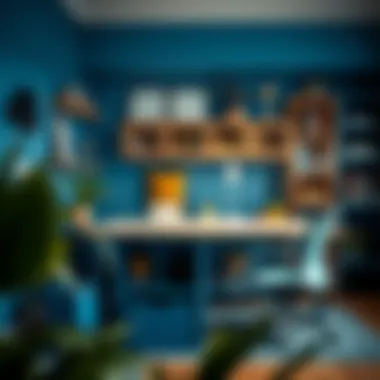 Blue Cube Organizer in Home Office Blue cube organizer utilized in a home office for enhanced productivity