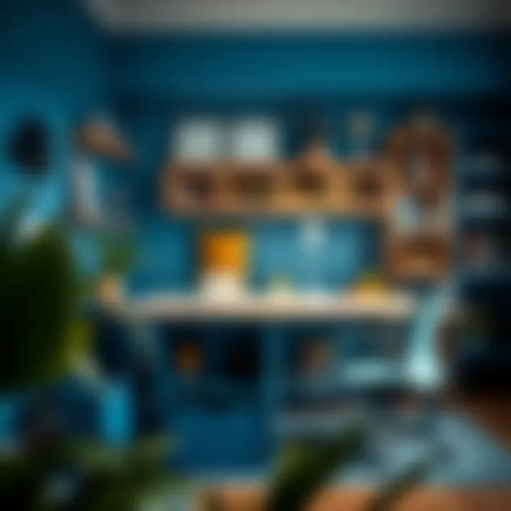 Blue Cube Organizer in Home Office Blue cube organizer utilized in a home office for enhanced productivity