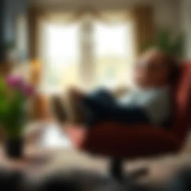 Experiencing Comfort in a Bouncing Chair Individual enjoying comfort in a bouncing chair