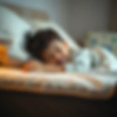 Child Enjoying a Good Night's Sleep A child happily sleeping on a comfortable mattress