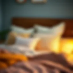 Cozy arrangement of bed pillows for reading