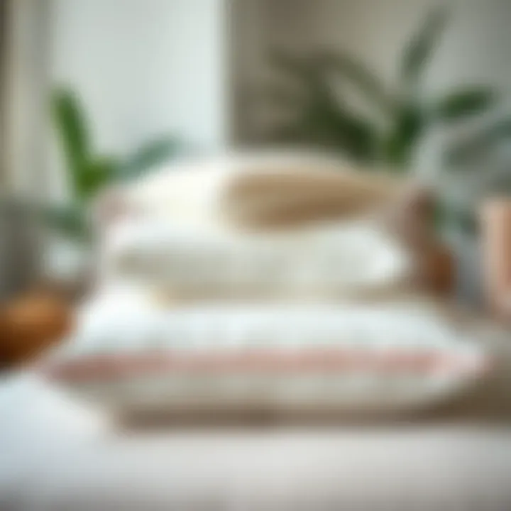 Pillow Material Comparison Pillow materials showcasing softness and support