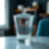 Elegant clear glass tumbler with lid showcasing modern design