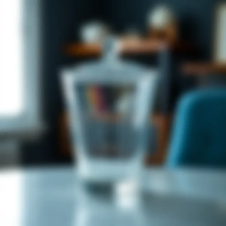 Elegant clear glass tumbler with lid showcasing modern design