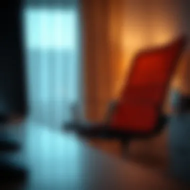 Illuminated Features of a Desk Chair Close-up of the illuminated features of a desk chair