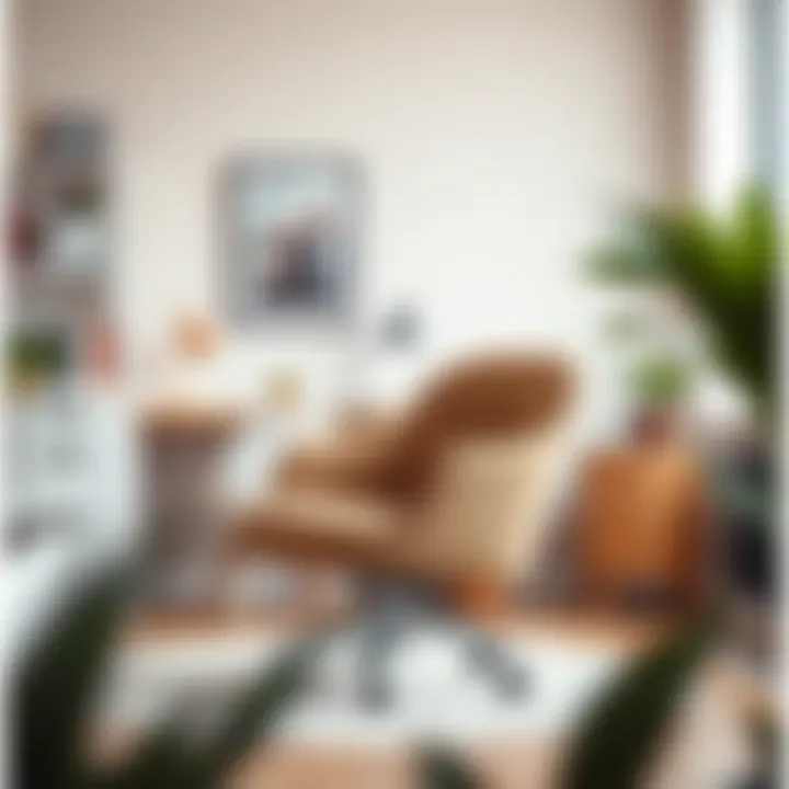 Stylish Mobility in Home Office Chic comfy chair on wheels in a modern home office