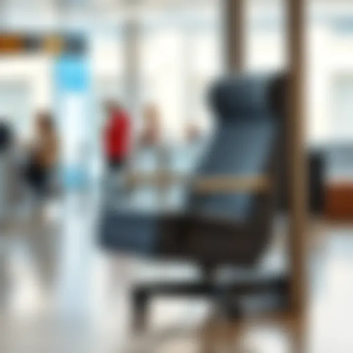 Functional Seating in Public Environments Contemporary comfy chair on wheels in a public space