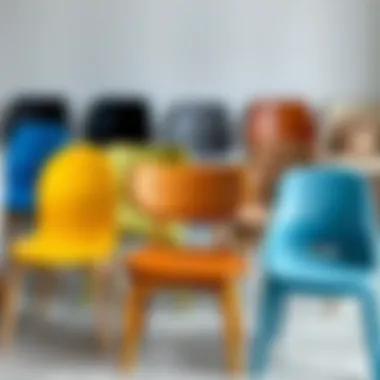 Variety of dining chairs made from different materials