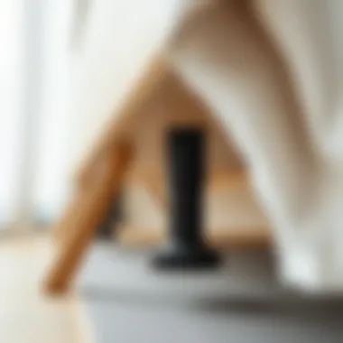 Illustration demonstrating the installation technique of bed leg rubber pads