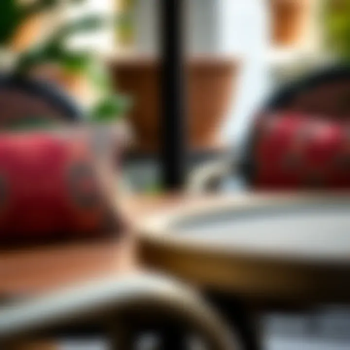 Close-up of high-quality materials used in bistro set