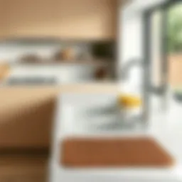Elegant kitchen sink mat design enhancing modern decor