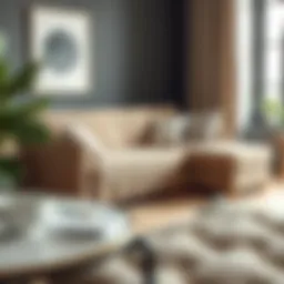 Stylish L couch adorned with a decorative cover