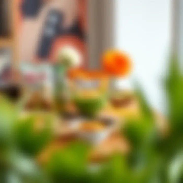 Artistic Snack Arrangement Creative snack display with decorative elements