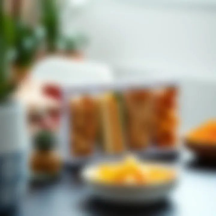 Sleek Minimalist Snack Organizer Minimalist snack organizer with clear containers