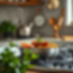 Elegant stove top roasting pan with vibrant vegetables