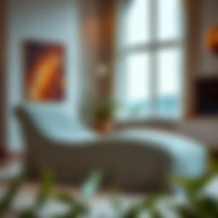 Elegant stretch chaise lounge cover in a modern living room