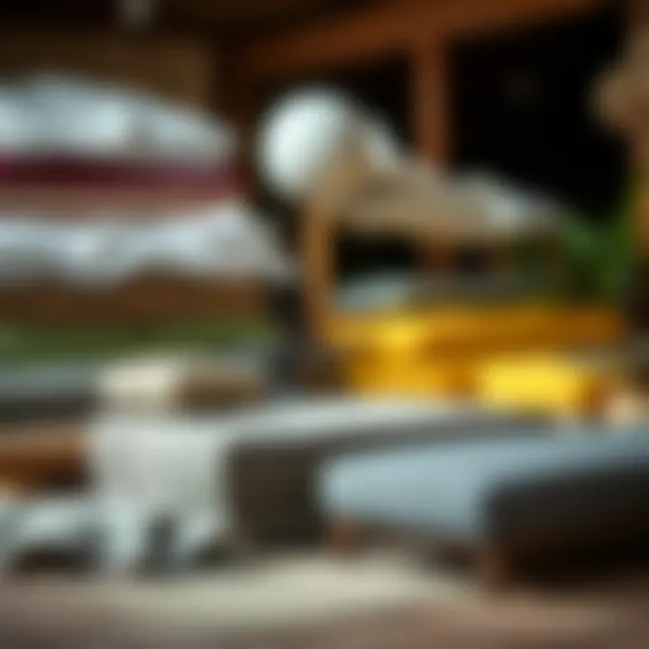 Various materials for stretch chaise lounge covers displayed