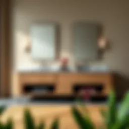 Elegant modern 78 inch vanity with double sinks