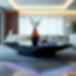 Sleek modern coffee table with integrated LED lighting