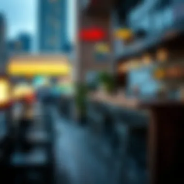 Industrial-Style Bar Stools in Trendy Urban Setting Industrial-style bar stools in a trendy urban setting