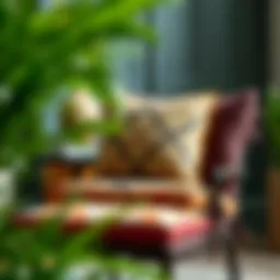 Luxurious chair cushions showcasing diverse designs and textures