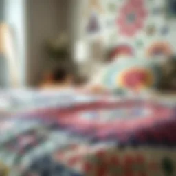 A beautifully crafted cotton quilt showcasing intricate patterns and vibrant colors.