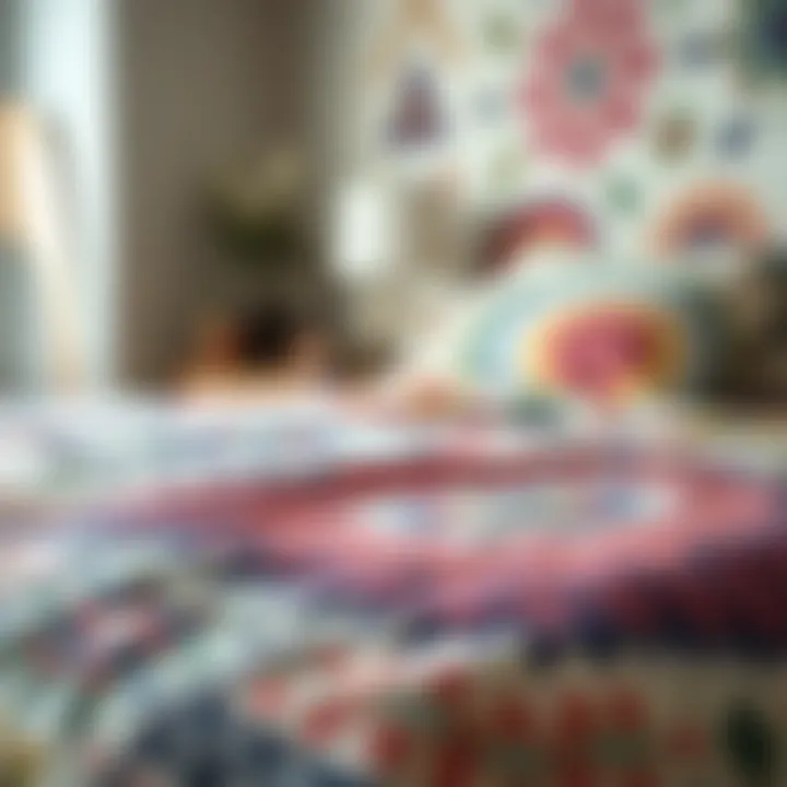 A beautifully crafted cotton quilt showcasing intricate patterns and vibrant colors.