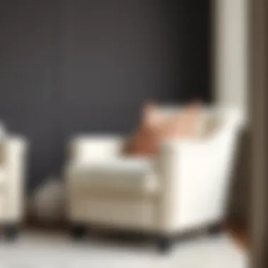 Chic Comfort and Style Stylish cream armchair with decorative cushions