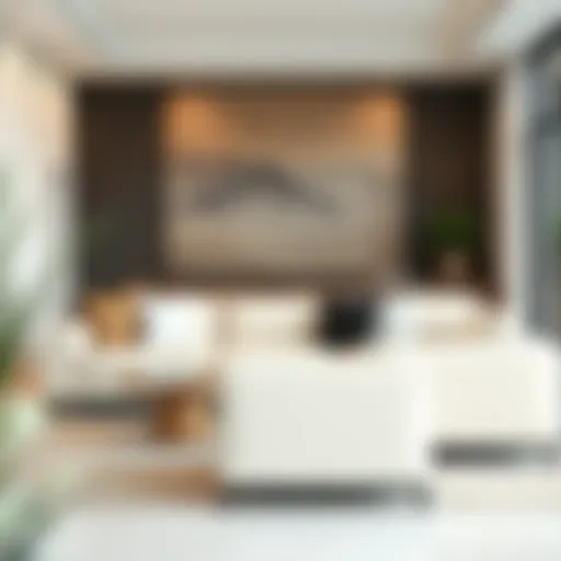 Elegant cream sofa in a modern living room setting