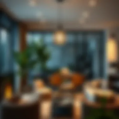 Artistic plug-in pendant light fitting in a cozy living room