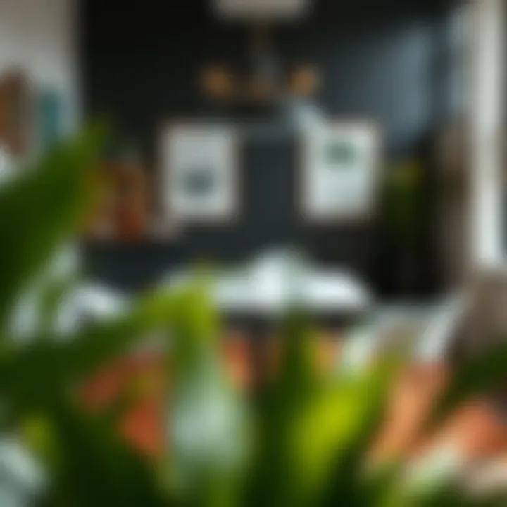 Creative workspace featuring a 3x3 table