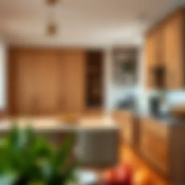 Stylish kitchen layout featuring a beautifully crafted pantry