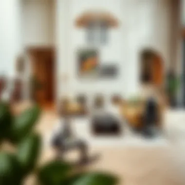 Creative Living Room Arrangement A contemporary living room layout with stylish furniture arrangements