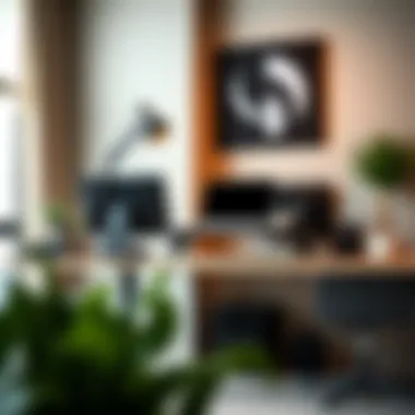 Ergonomic standing desk in a contemporary workspace