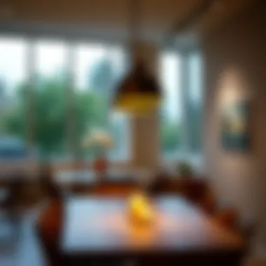 Stylish Pendant Lights Enhancing a Dining Area Stylish pendant lights enhancing a dining area atmosphere