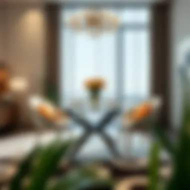 Elegant dining setup with a 3 foot table