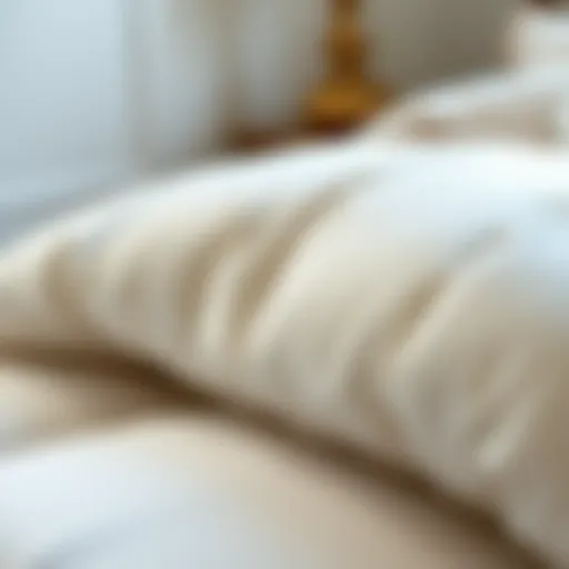 Luxurious Texture of European White Goose Down Comforter Luxurious texture of a European white goose down comforter