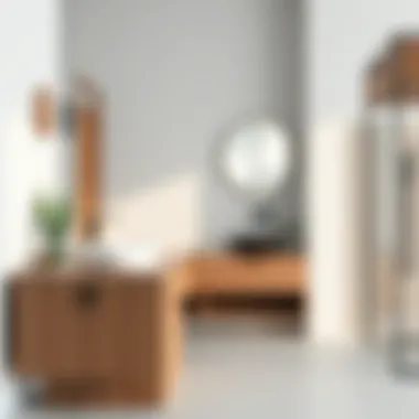 Contemporary bathroom showing different material combinations for sink and counter