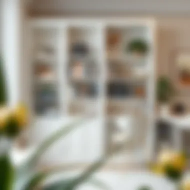 White bookcase beautifully placed in a cozy home office