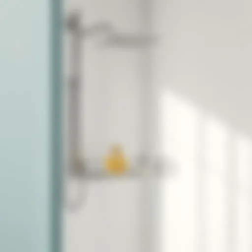 Sleek stainless steel shower caddy showcasing modern bathroom design